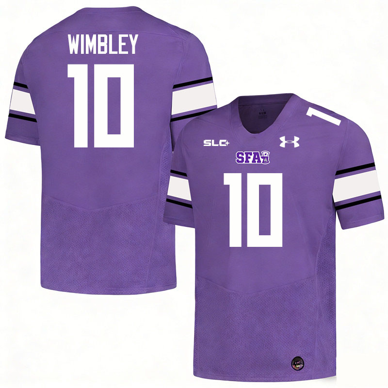 Stephen F. Austin Lumberjacks #10 Jerrell Wimbley College Football Jerseys,Uniforms-Purple